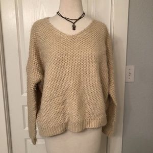 Debut Cream V neck sweater (size S/M)